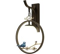 Wmmner Lampada da Parete Classica Cinese, Lampada da Parete Rotonda con Fiore Di Prugna e Uccellino per Decorazione Soggiorno, Paralume in Vetro Smerigliato Lampade da Parete per Corridoio, Studio o L