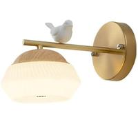 Wmmner Lampada da Parete con Paralume Bianco Latte V-Intage Bird Modern Wall Lamp French Country Wall Light, Lampada da Soffitto