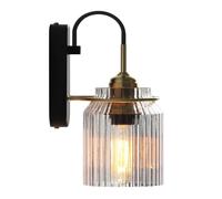 Wmmner Lampada da Parete da Comodino in Stile Industriale Retrò - Nostalgia Corridoio Corridoio Specchio Anteriore Ferro Vetro Applique da Parete, Lampadario