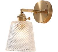 Wmmner Lampada da Parete Decorativa da Comodino Lampade da Parete Regolabili in Metallo Paralume in Vetro E27 Applique a 1 Luce Illuminazione Moderna per Corridoio Bagno Sala da Pranzo, Sala da Pranzo