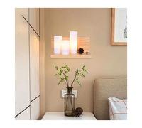Wmmner Lampada da Parete, Decorazione Giapponese Comodino Lampade da Parete in Legno Camera da Letto 110V 220V Ristorante Casa Balcone Led Corridoio Lampada da Parete, Lampadario (16 * 12Cm)/30*26 Cen