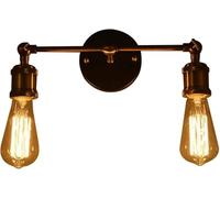 Wmmner Lampada da Parete Europea American Retro 2Heads Lampade da Parete Regolazione Girevole Lampada da Parete Industriale E27 Testa Di Rame Semplice - Illuminazione da Paretechandeliers,