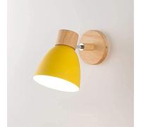 Wmmner Lampada da Parete Europea Lampada in Metallo Moderna E27 Edison Base in Legnoaron Decorazione Camera da Letto Applique Regolabile per Interni in Ferro