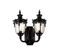 Wmmner Lampada da Parete Impermeabile per Esterni Lampada da Esterno a Doppia Testa Recinzione da Giardino Paesaggistica per Villa Retrò Europea/Nero