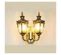 Wmmner Lampada da Parete Impermeabile per Esterni Lampada da Esterno a Doppia Testa Recinzione da Giardino Paesaggistica per Villa Retrò Europea/Bronzo