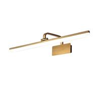 Wmmner Lampada da Parete in Acrilico ad a Braccio Lungo in Ottone Antico Lampada a Specchio da Bagno Lineare in Oro Galleria D'Arte Luce Regolabile -50 cm Luce Bianca/Luce Bianca/40 Centimetri