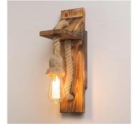 Wmmner Lampada da Parete in Stile Rustico, Applique V-Intage in Corda Di Canapa, Illuminazione Industriale Retrò per Interni, Attacco E27