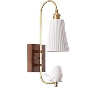 Wmmner Lampada da Parete in Vetro Bianco Latte V-Intage Lampada da Bagno in Vetro Bianco e Oro Lampada da Parete Rustica in Stile Country con Uccellino, Lampada da Soffitto