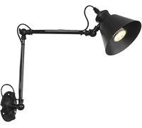 Wmmner Lampada da Parete Industriale Retrò, Apparecchi Di Illuminazione da Parete con Braccio Oscillante Regolabile, Lampada da Parete a Presa E27/E26, Applique da Parete in Metallo a Cono