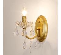 Wmmner Lampada da Parete, Lampada da Parete a Candela Applique da Parete in Cristallo Applique Moderne Illuminazione da Parete per Interni, Lampada da Parete con Gocce Di Cristallo Di Vetro E14 Luci d