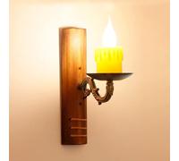 Wmmner Lampada da Parete, Lampada da Parete Vintage Candela da Parete Applique Ic Bambù Illuminazione da Parete Montaggio Fattoria Lanterna Resina Retròlampade da Parete E14 Lampade da Parete per Cafe