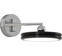 Wmmner Lampada da Parete Lampada Regolabile Applique a 1 Luce Lampada a Braccio Oscillante Lampada da Comodino Conith Rotondo Paralume Rotante Cromo Braccio Applique Compatibile/Scuro