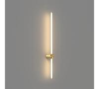 Wmmner Lampada da Parete Lineare a Led in Rame Applique da Parete a Striscia Lunga per Interni Minimalismo Moderno Supporto da Parete per Corridoio in Orolampada Nera Lineare Bar Bagno Vanità Luce per