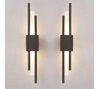Wmmner Lampada da Parete Lineare a Led Nera Applique a Luce Lunga Decorazione da Parete Set Di 2 Illuminazione da Parete per Corridoio a Strisce Interne Lampada da Parete per Camera da Letto Moderna N