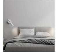 Wmmner Lampada da Parete Moderna a Led in Bianco e Nero - Elegante Lampada da Lettura Regolabile e Luce da Notte per Camera da Letto e Soggiorno, Lampada da Faretto Bianco Caldo/a/Luce Naturale