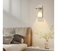 Wmmner Lampada da Parete Moderna a Led, Lampada da Parete Orientabile per Camera da Letto, Soggiorno, Applique da Parete per Interni, Lampada da Parete per Decorazione Della Casa/Bianco Caldo/Bianco 2
