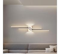 Wmmner Lampada da Parete Moderna a Led Lineare su Giù Applique da Parete in Metallo 39 Pollici in Alluminio Soggiorno Decor Apparecchio Di Illuminazione da Parete Paralume Acrilico, Applique Trapezoid