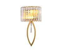 Wmmner Lampada da Parete Moderna Den Applique in Cristallo a 2 Luci Nord Europa Camera da Letto Testiera Supporto per Soggiorno Dell'Hotel Corridoio-Den 23 * 43 cm/D'Oro Ulz 000123 Rosso/23 * 43Cm