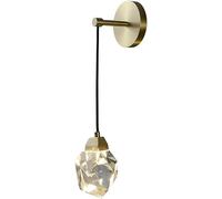 Wmmner Lampada da Parete Moderna in Cristallo a Led, Luce Di Staffa Di Design in Rame Di Lusso Dorato, Cristallo Di Diamante, Compatibile con la Parete Di Sfondo Della Camera da Letto Del Corridoio De