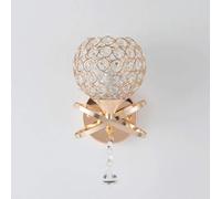 Wmmner Lampada da Parete Moderna in Cristallo a Testa Singola, Base in Lega Di Alluminio + Lampada da Parete a Sospensione in Cristallo, Applique da Parete in Oro E27 Camera da Letto Corridoio Ufficio