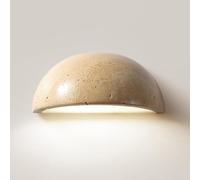 Wmmner Lampada da Parete Moderna Minimalista, Applique da Parete a Mezza Luna in Pietra Naturale per Camera da Letto Soggiorno Sala da Pranzo Balcone (Colore Nero)/Colore Pietra