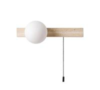 Wmmner Lampada da Parete Moderna Wabi Sabi con Interruttore a Tirante, Globo in Vetro Opalino e Pietra Naturale. Applique Vintage in Stile Rustico con Portalampada G9 per Camera da Letto, Soggiorno, S
