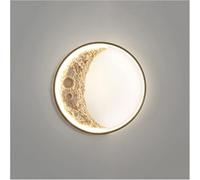 Wmmner Lampada da Parete Moon Wall Sconce Led Round Wall Mount Light Art Deco Wall Lamp, Lampadario a Sospensione a Soffitto/Modalità a 3 Colori