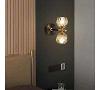Wmmner Lampada da Parete Nordic Creative Copper Crystal Black Golden Led Home Decor Lamp Camera da Letto Soggiorno Sala da Pranzo Apparecchi Di Illuminazione/Luce Naturale/20 Centimetri