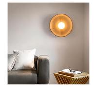 Wmmner Lampada da Parete per Camera da Letto in Legno Led Rotonda Applique Illuminazione Interna Decorazione per Camera da Letto Lume da Comodino per Camera da Letto, Soggiorno, Studio, Sala da Pranzo