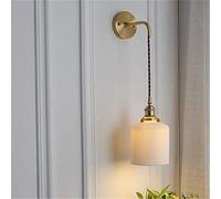 Wmmner Lampada da Parete per Esterni Lampada da Soffitto e Ceramica Giapponese in Ottone Lampada da Parete in Ceramica Retrò Traslucida Bagno, Lampadario/un Colore/14,5Cm