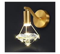 Wmmner Lampada da Parete Trasparente Lampada da Parete in Cristallo Contemporaneo Corpo Luminoso in Rame + G4 Portalampada Applique da Parete Compatibile con Lampadari da Soggiorno Sala da Pranzo,