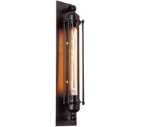 Wmmner Lampada da Parete V-Intage Applique Industriale Rustic Farmhouse Lampade da Comodino in Metallo Ferro Antico Lampada da Bagno/Nero