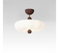 Wmmner Lampada da Soffitto Vintage da Incasso Milk White Paralume Lampada da Soffitto Wabi-Sabi Lampada da Soffitto Moderna in Noce per Camera da Letto Soggiorno Sala da Pranzo Studio Villa Corridoio