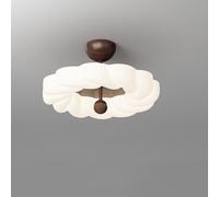 Wmmner Lampada da Soffitto Vintage da Incasso Milk White Paralume Lampada da Soffitto Wabi-Sabi Lampada da Soffitto Moderna in Noce per Camera da Letto Soggiorno Sala da Pranzo Studio Villa Corridoio