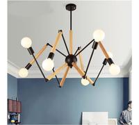 Wmmner Lampadari a Led, a Forma Di Ragno in Legno Moderno Chandelier 6/8 /12 Braccia Luci Bianche e Nere Compatibile con Lampada a Sospensione Della Stanza Decorazione Del Soggiorno, Lampada a Sospens