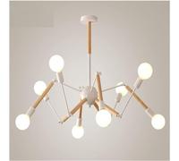 Wmmner Lampadari a Led, a Forma Di Ragno in Legno Moderno Chandelier 6/8 /12 Braccia Luci Bianche e Nere Compatibile con Lampada a Sospensione Della Stanza Decorazione Del Soggiorno, Lampada a Sospens