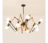 Wmmner Lampadari a Led, a Forma Di Ragno in Legno Moderno Chandelier 6/8 /12 Braccia Luci Bianche e Nere Compatibile con Lampada a Sospensione Della Stanza Decorazione Del Soggiorno, Lampada a Sospens