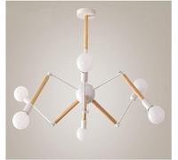 Wmmner Lampadari a Led, a Forma Di Ragno in Legno Moderno Chandelier 6/8 /12 Braccia Luci Bianche e Nere Compatibile con Lampada a Sospensione Della Stanza Decorazione Del Soggiorno, Lampada a Sospens