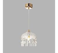 Wmmner Lampadari Lampada a Sospensione in Vetro Vintage Dorato Lampada a Sospensione Piccola da Comodino Lampada a Sospensione in Cristallo Lampade a Sospensione Regolabili in Altezza (Grey Wolf)/B