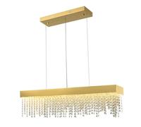 Wmmner Lampadario Di Cristallo Sala da Pranzo Moderna Isola da Cucina Lampada a Sospensione Lunga Lampade a Led Luci Decorative per la Casa/Oro/L80*W12*H25Cm