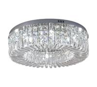 Wmmner Lampadario Di Lusso in Cristallo Lampada a Sospensione Moderna in Oro Cromato Compatibile con il Soggiorno Lampada da Soffitto Semi-Incassata Rotonda Cromata, Illuminazione da Soffitto, Lampada