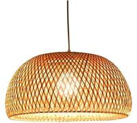 Wmmner Lampadario in Rattan Tessuto a Mano Lamp Country Natural Style Hanging Lantern Single Head E27 Rattan Suspension Light, Led Ceiling Lamp