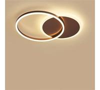Wmmner Lampadario Lampada da Soffitto a Led, 36W Adatto per Soggiorno, Lampade da Soffitto per Camera da Letto, L55Cm W40Cm H6Cm, Lampadario/Marrone