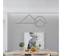 Wmmner Lampadario Led Dimming Lights Tavolo da Pranzo Cucina Creatività Attico Interno Alluminiolampadario Telecomandato Di Moda Semplice, Altezza Regolabile con Telecomando/Nero, Penna a Soffitto a L