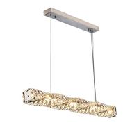 Wmmner Lampadario Lineare Di Lusso in Cristallo, Lampada a Sospensione Moderna Rettangolare in Cristallo, Lampada a Soffitto Dimmerabile a Led per Isola Cucina, Soggiorno, Tavolo da Pranzo, Ingresso,