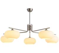 Wmmner Lampadario Moderno in Vetro Opalino Della Metà Del Secolo Lampadario a Incasso Cromato Lampada da Soffitto Bianca e Nera in Stile Rustico Lampada a Sospensione con Sfere Dorate per Camera da Le