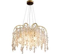 Wmmner Lampadario Moderno per Rami D'Albero Lampada a Sospensione in Cristallo D'Oro Di Lusso Lampada a Sospensione a Soffitto Alto Regolabile, Lampada a Sospensione a Soffitto a Led/un Colore/40 Cent