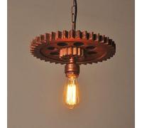 Wmmner Lampadario Retrò Industriale Vintage Lampada a Sospensione Led E27 Testa Singola Regolabile Nostalgia Ferro Legno Design Gear Personalità Creativo Ristorante Caffè Bar Hotel Lampada a Sospensio