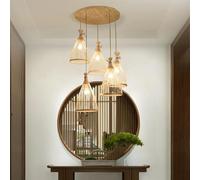 Wmmner Lampade a Sospensione, Lampadario Semplice in Stile Cinese, Ciondolo Country Retrò a 5 Luci, Lampada a Sospensione Decorativa