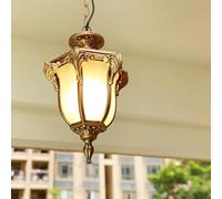 Wmmner Lampade a Sospensione Rustiche Regolabili per Esterni, Retrò per Esterni/Per Interni, Lampade in Vetro Di Alluminio Impermeabili E27 Ip23Ade Lampade a Sospensione, Lampada (Nero 23 * 43 Cm)/Ott